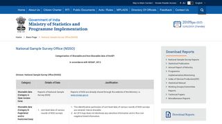 National Sample Survey Office (NSSO) | Ministry of Statistics ... - MoSPI