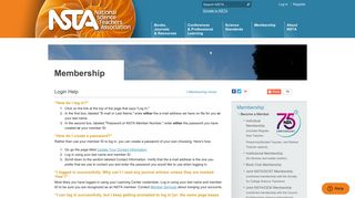NSTA Membership: Login Help