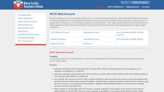 NSTU Web Account - Nova Scotia Teachers Union