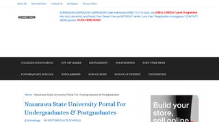 Nasarawa State University Portal For Undergraduates & Postgraduates