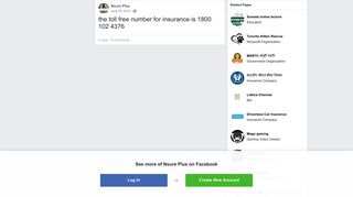 Nsure Plus - the toll free number for insurance is 1800... | Facebook