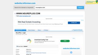 nsureplus.com at WI. NsurePlus - Login - Website Informer