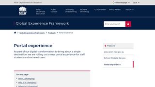 Portal experience - NSW Department of Education