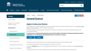 General licence - NSW Department of Primary Industries