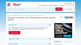 Change or update your NSW game hunting licence details | Service ...