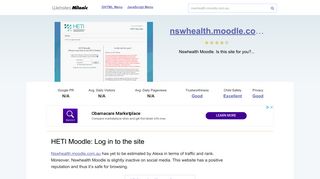 Nswhealth.moodle.com.au website. HETI Moodle: Log in to the site.