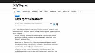 Lotto agents cheat alert | Daily Telegraph