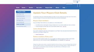 Update your Players Club member details - Tatts.com