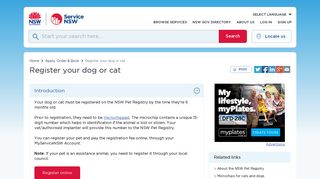 Register your dog or cat | Service NSW