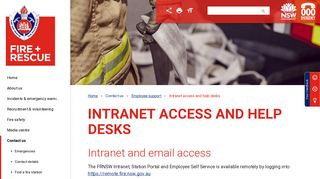 Intranet access and help desks - Fire and Rescue NSW