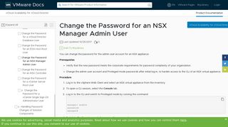 Change the Password for an NSX Manager Admin User