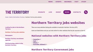 Northern Territory jobs websites | Australia's Northern Territory
