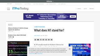 What does NT stand for? | IT Pro