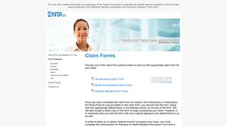 Claim Forms - NTA Clients