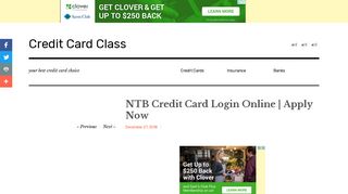 NTB Credit Card Login Online | Apply Now | Credit Card Class
