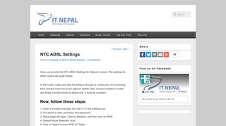 NTC ADSL Settings - IT Nepal