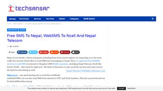 Free SMS to Nepal, WebSMS to Ncell, Nepal Telecom