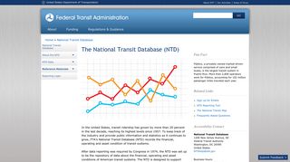 The National Transit Database (NTD) | Federal Transit Administration