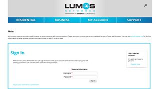 My Account | Lumos Networks Residential & Small Business