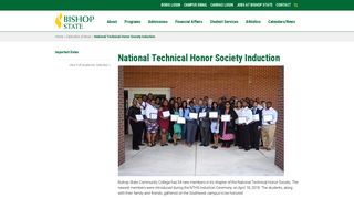 National Technical Honor Society Induction - Bishop State Community ...