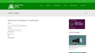 LMS Login - National Teachers Institute