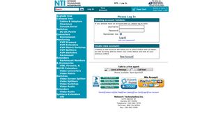 NTI -- Log In - Network Technologies Inc