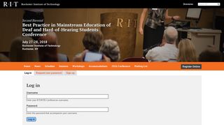 Log in | RIT/NTID Conferences - Rochester Institute of Technology