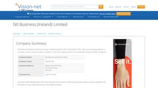 Ntl Business (Ireland) Limited - Irish Company Info - Vision-Net