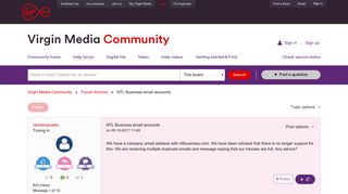 NTL Business email accounts - Virgin Media Community