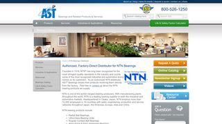 NTN Bearings - Authorized, Factory-Direct Distributor | AST Bearings