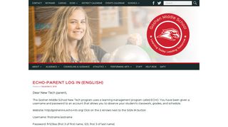ECHO-Parent Log In (English) | Goshen Middle School