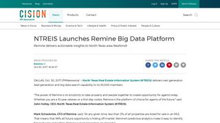 NTREIS Launches Remine Big Data Platform - PR Newswire