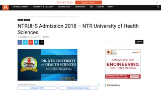 NTRUHS Admission 2018 - NTR University of Health Sciences ...