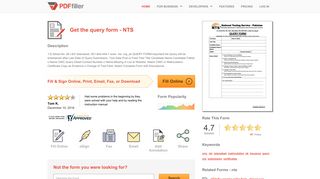 Fillable Online query form - NTS Fax Email Print - PDFfiller