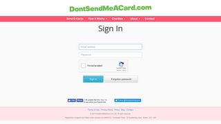 Sign In – DontSendMeACard.com