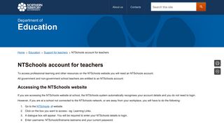 NTSchools account for teachers - Department of Education