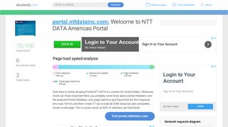 Access portal.nttdatainc.com. Welcome to NTT DATA Americas Portal
