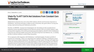 Vitals Fly To NTT DATA Net Solutions From Constant Care Technology