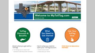 My TollTag - NTTA's portal to purchasing a TollTag.