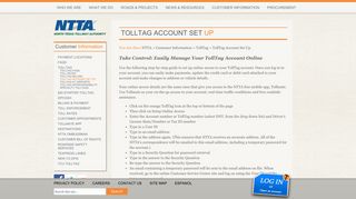 TollTag Account Set Up - NTTA