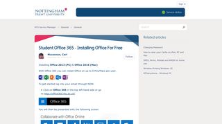 Student Office 365 - Installing Office For Free – NTU Service Manager