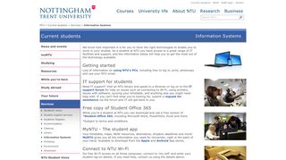 Information Systems - Current students - Nottingham Trent University