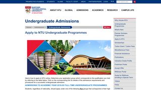 Apply to NTU Undergraduate Programmes