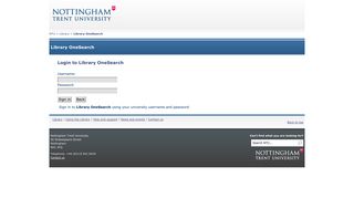 Library OneSearch Sign-in - Library - Nottingham Trent University