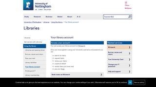 Your library account - The University of Nottingham