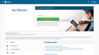 Nu Telecom: Login, Bill Pay, Customer Service and Care Sign-In - Doxo