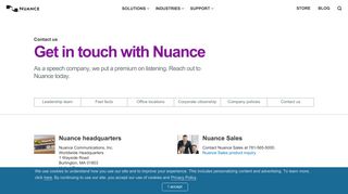 Contact us | Nuance