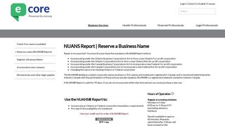 NUANS Report - Reserve a Business Name | Dye & Durham - OnCorp