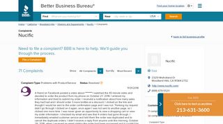 Nucific | Complaints | Better Business Bureau® Profile