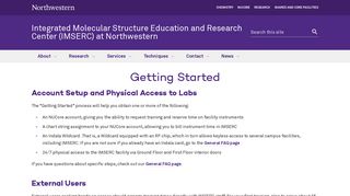 Getting started - imserc - Northwestern University